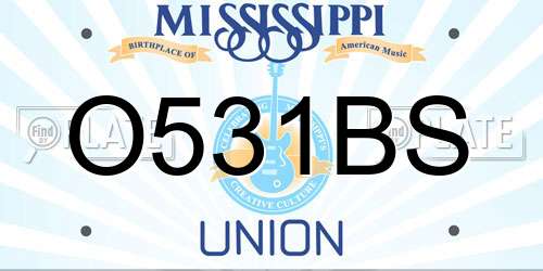 O531BS Mississippi License Plate