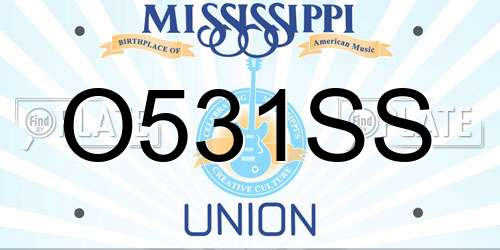 O531SS Mississippi License Plate