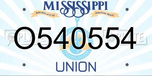 O540554 Mississippi License Plate