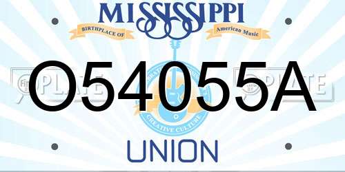 O54055A Mississippi License Plate