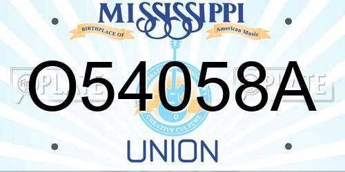 O54058A Mississippi License Plate