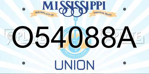 O54088A Mississippi License Plate