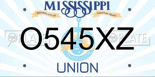 O545XZ Mississippi License Plate
