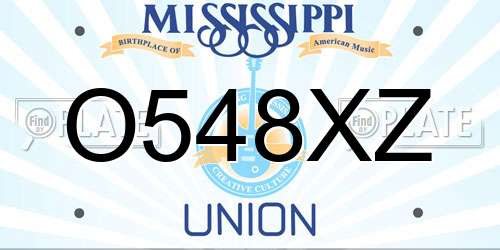 O548XZ Mississippi License Plate