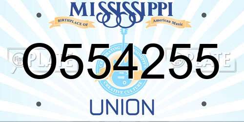 O554255 Mississippi License Plate