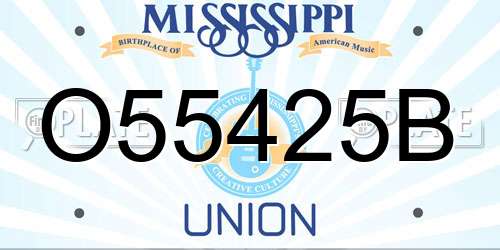 O55425B Mississippi License Plate