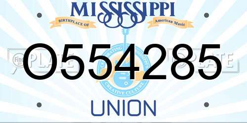O554285 Mississippi License Plate