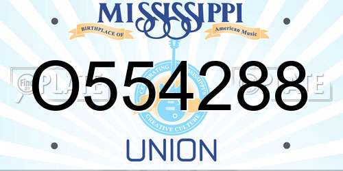 O554288 Mississippi License Plate