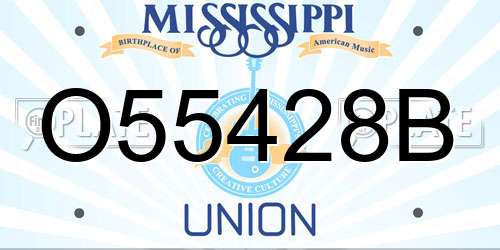 O55428B Mississippi License Plate