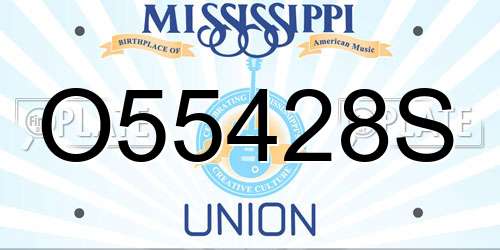 O55428S Mississippi License Plate