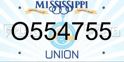 O554755 Mississippi License Plate