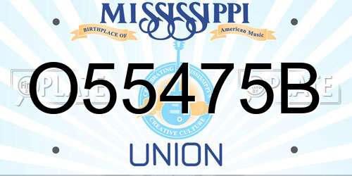 O55475B Mississippi License Plate