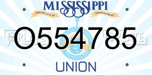 O554785 Mississippi License Plate