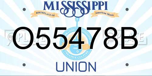 O55478B Mississippi License Plate