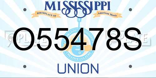 O55478S Mississippi License Plate