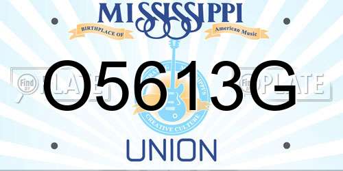 O5613G Mississippi License Plate