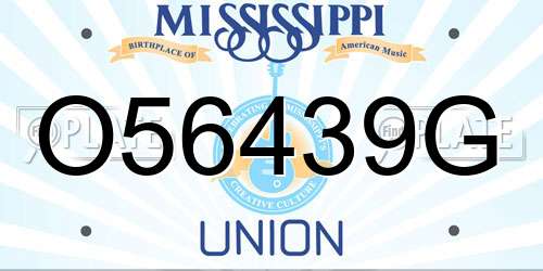 O56439G Mississippi License Plate
