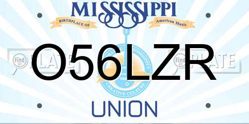 O56LZR Mississippi License Plate