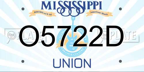 O5722D Mississippi License Plate