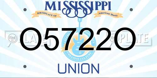 O5722O Mississippi License Plate