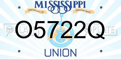 O5722Q Mississippi License Plate