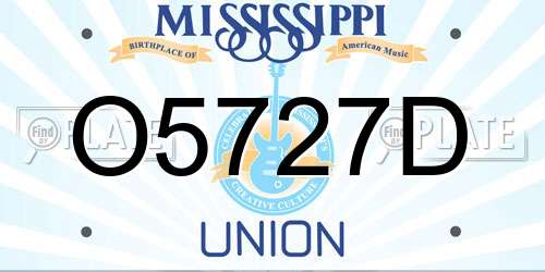O5727D Mississippi License Plate