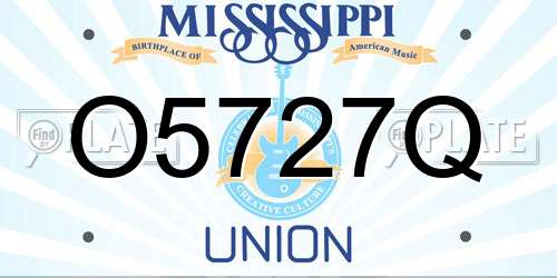 O5727Q Mississippi License Plate