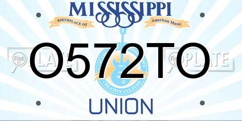 O572TO Mississippi License Plate