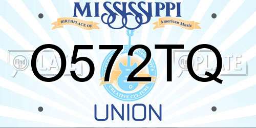 O572TQ Mississippi License Plate