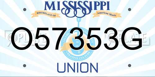 O57353G Mississippi License Plate