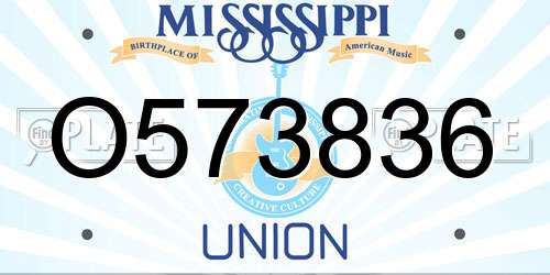 O573836 Mississippi License Plate