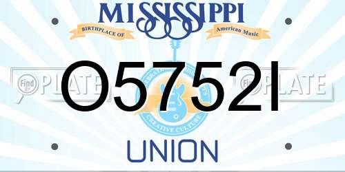 O5752I Mississippi License Plate