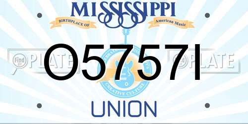 O5757I Mississippi License Plate