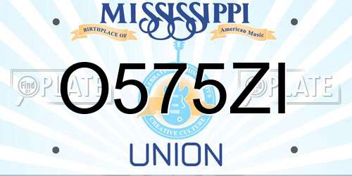O575ZI Mississippi License Plate