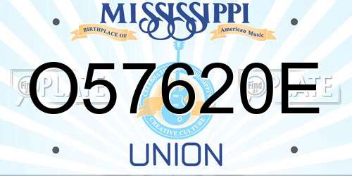 O57620E Mississippi License Plate