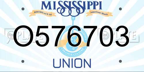 O576703 Mississippi License Plate