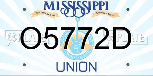 O5772D Mississippi License Plate