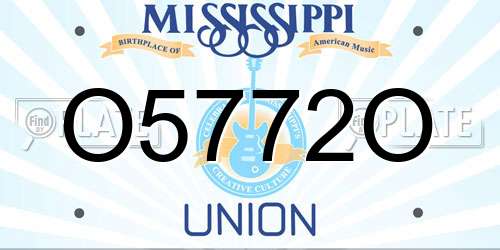 O5772O Mississippi License Plate