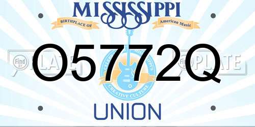 O5772Q Mississippi License Plate