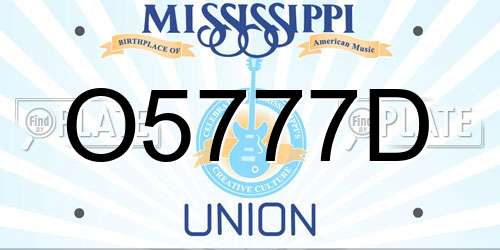O5777D Mississippi License Plate