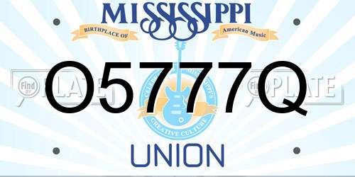 O5777Q Mississippi License Plate