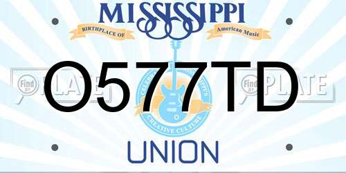 O577TD Mississippi License Plate