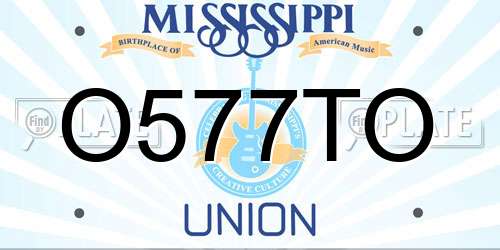 O577TO Mississippi License Plate