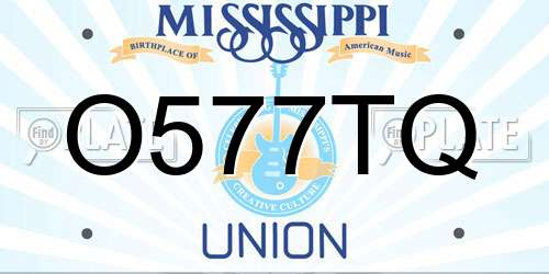 O577TQ Mississippi License Plate