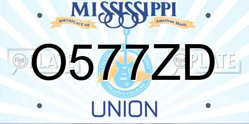 O577ZD Mississippi License Plate
