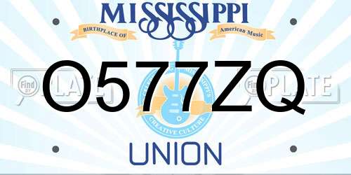O577ZQ Mississippi License Plate