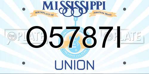 O5787I Mississippi License Plate