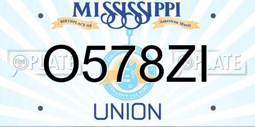 O578ZI Mississippi License Plate