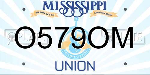 O579OM Mississippi License Plate