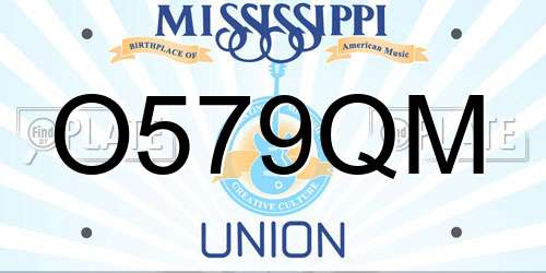 O579QM Mississippi License Plate
